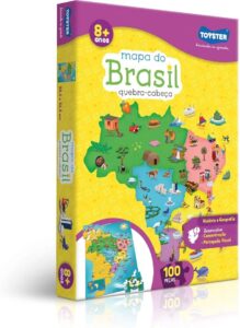 Mapa do Brasil - Quebra-Cabeça 100 peças - Toyster Brinquedos