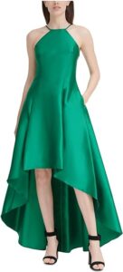 Calvin Klein Vestido feminino frente única com saia alta baixa, Prado, 4